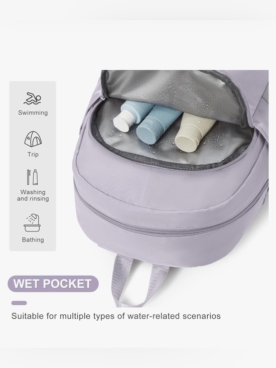 Coofay Lavender Backpack Shoe Wet Compartment main image 10